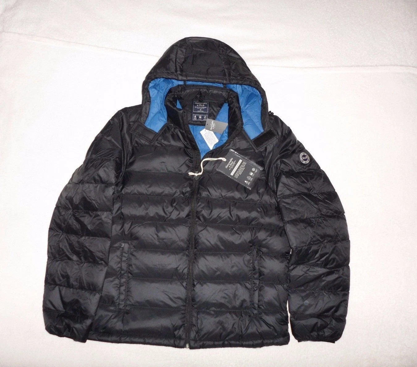 Men's Abercrombie & Fitch Water Resistant Down Quilted Hoodie Jacket Size M,