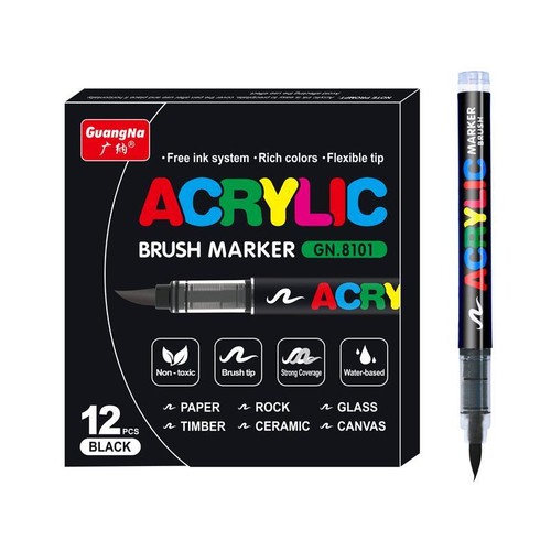 Acrylic Markers Brush Pens for Fabric Rock Painting Pen Stone Ceramic Glass - Picture 32 of 35