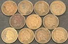 Indian Head Cent (11) Coin Lot (19897-1908) Good Cond / individual Date Run