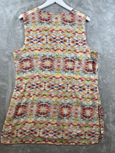Cabi Avery ärmellose transparente Tunika mit Knopfleiste XL bunt lässig Normcore Geo - Bild 3 von 9