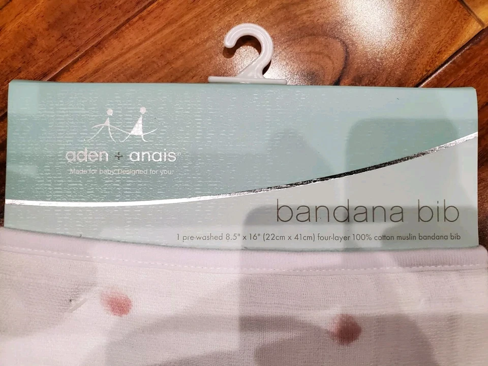 Babador Aden & Anais banana musselina 100% algodão babador rosa bolinhas - Imagem 3 de 4