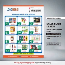 Sales Flyer Design 1 Side, JPG + Print Use pdf files. No Physical Item delivery