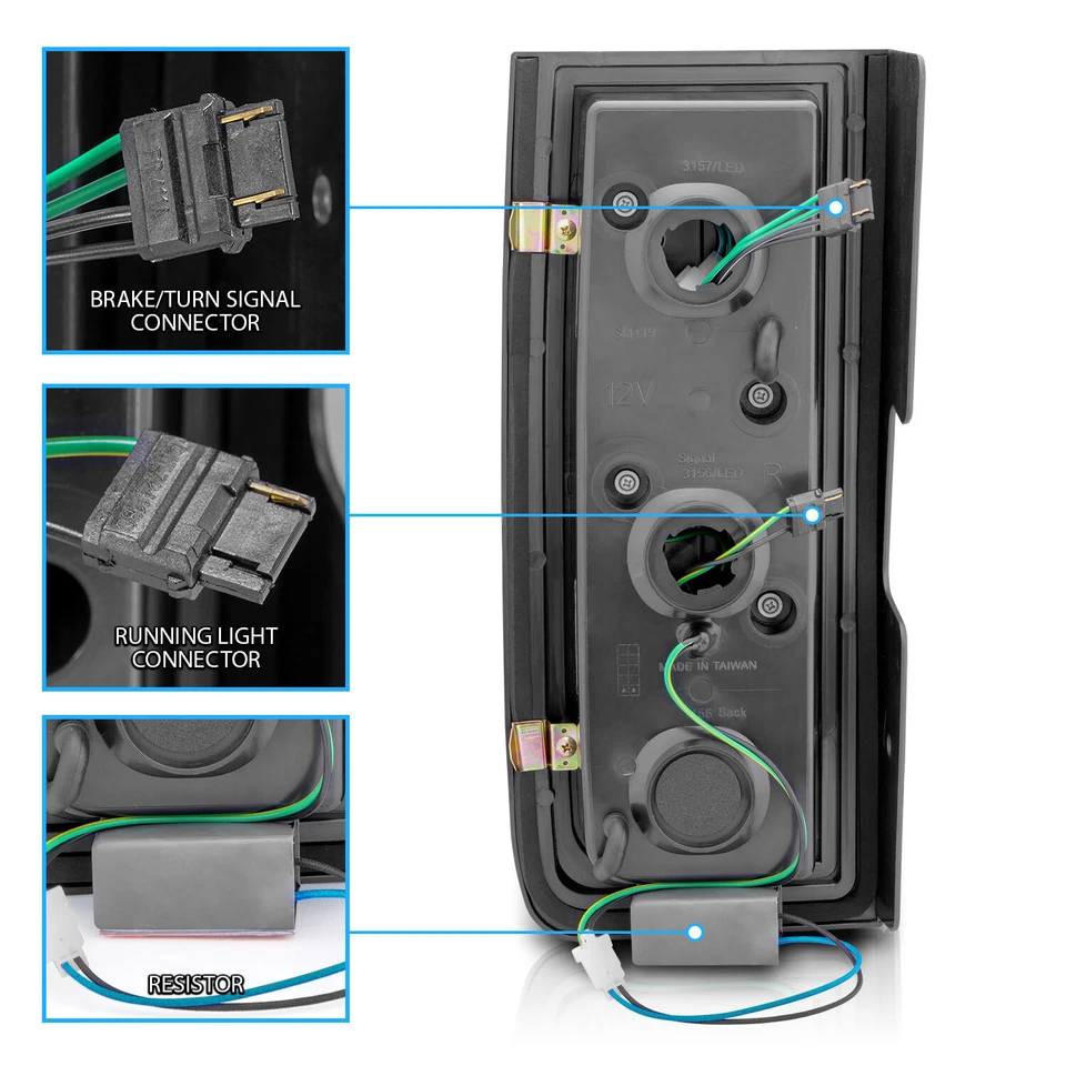 Par de luces traseras LED completas de humo rojo para Hummer H2 2003-2009 Foto 3 de 4