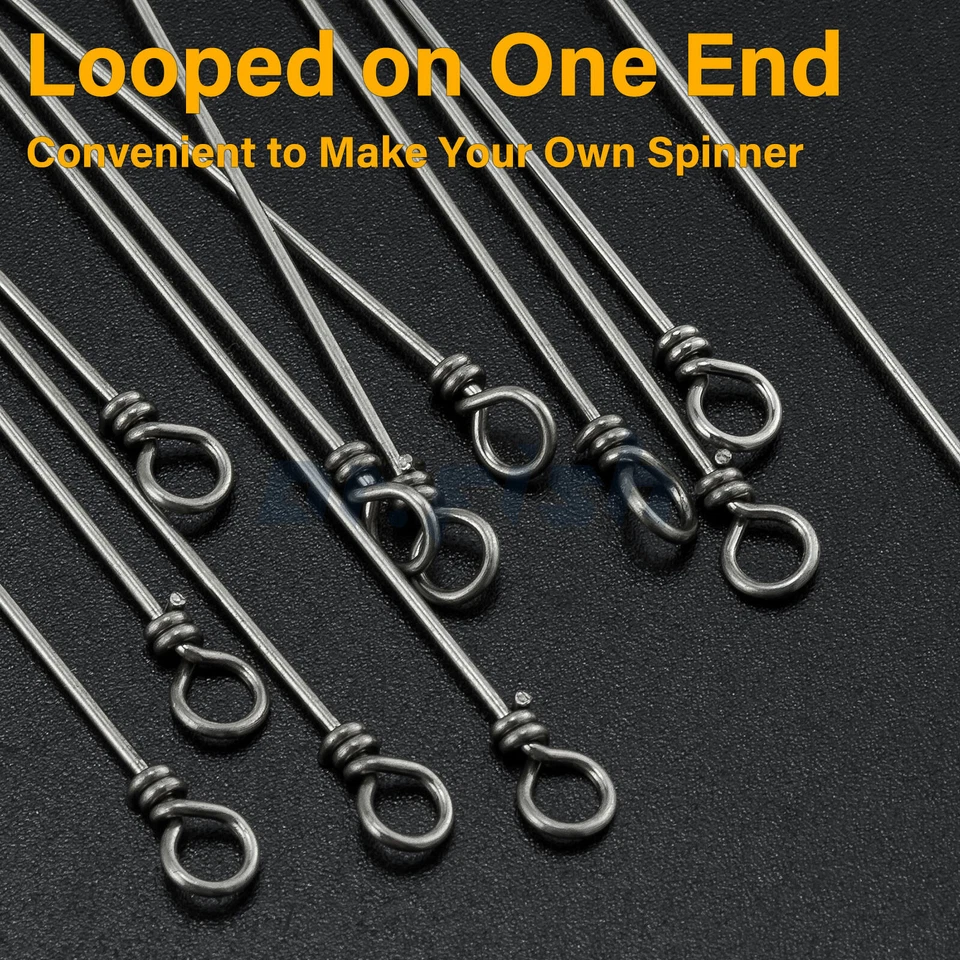 30/100pcs Fishing Spinner Shaft Looped Stainless Steel Wire Lure Making Supplier - Image 3 of 4