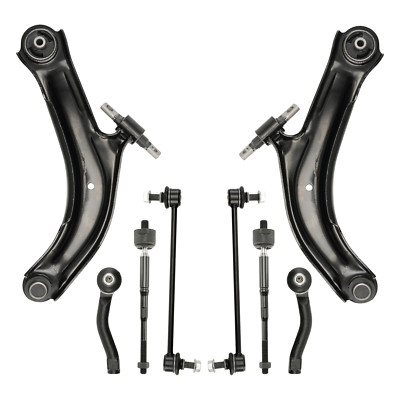 For 07-12 Nissan Sentra Suspension 8Pcs Front Tie Rod Control Arm Sway Bar Kit