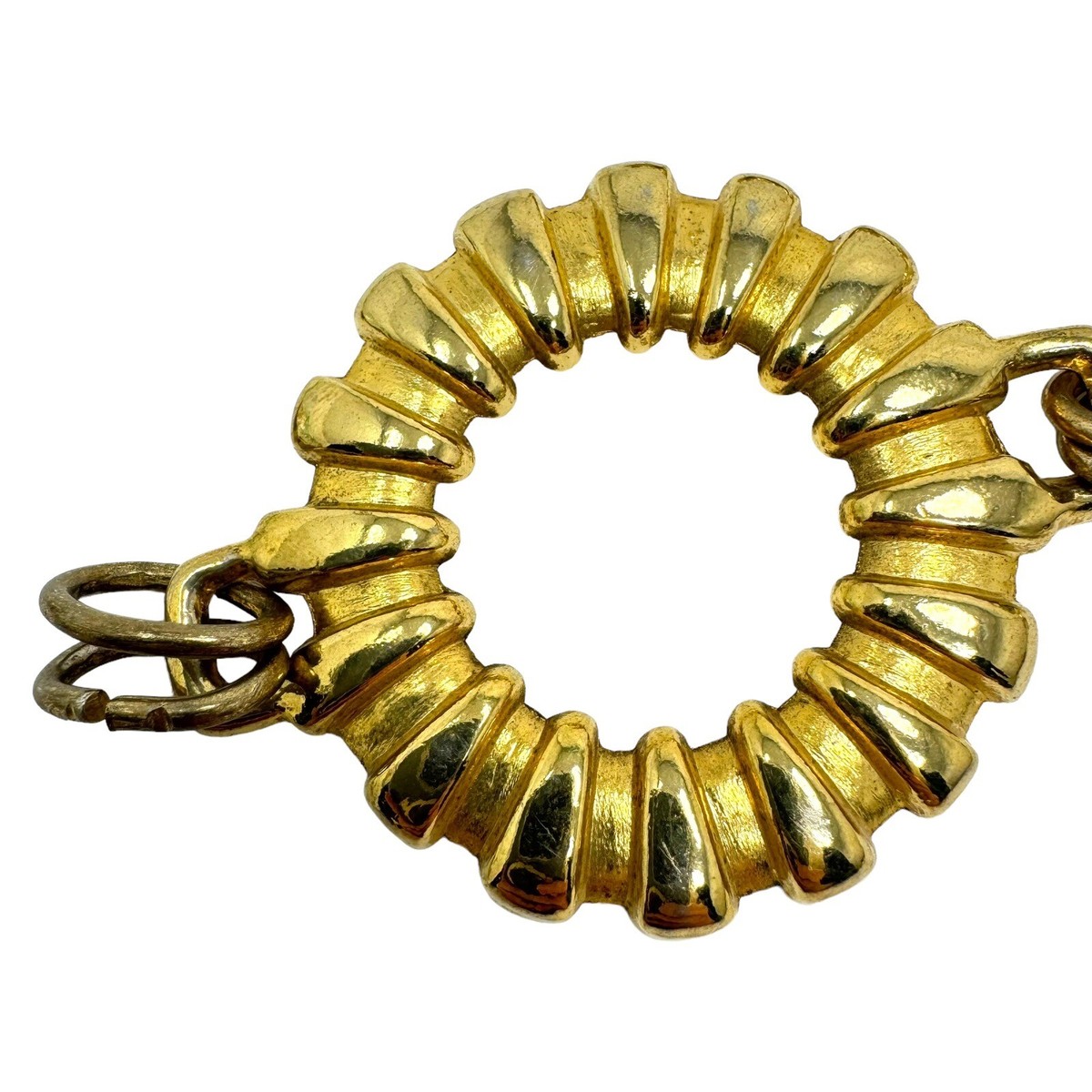 Vintage OMEGA Gold Tone Textured Geometric Chain Belt 45 