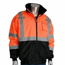 Hi Vis Bomber XP 4XL Hi-Vis Orange with Liner Mic Tabs Detach Hood Waterproof