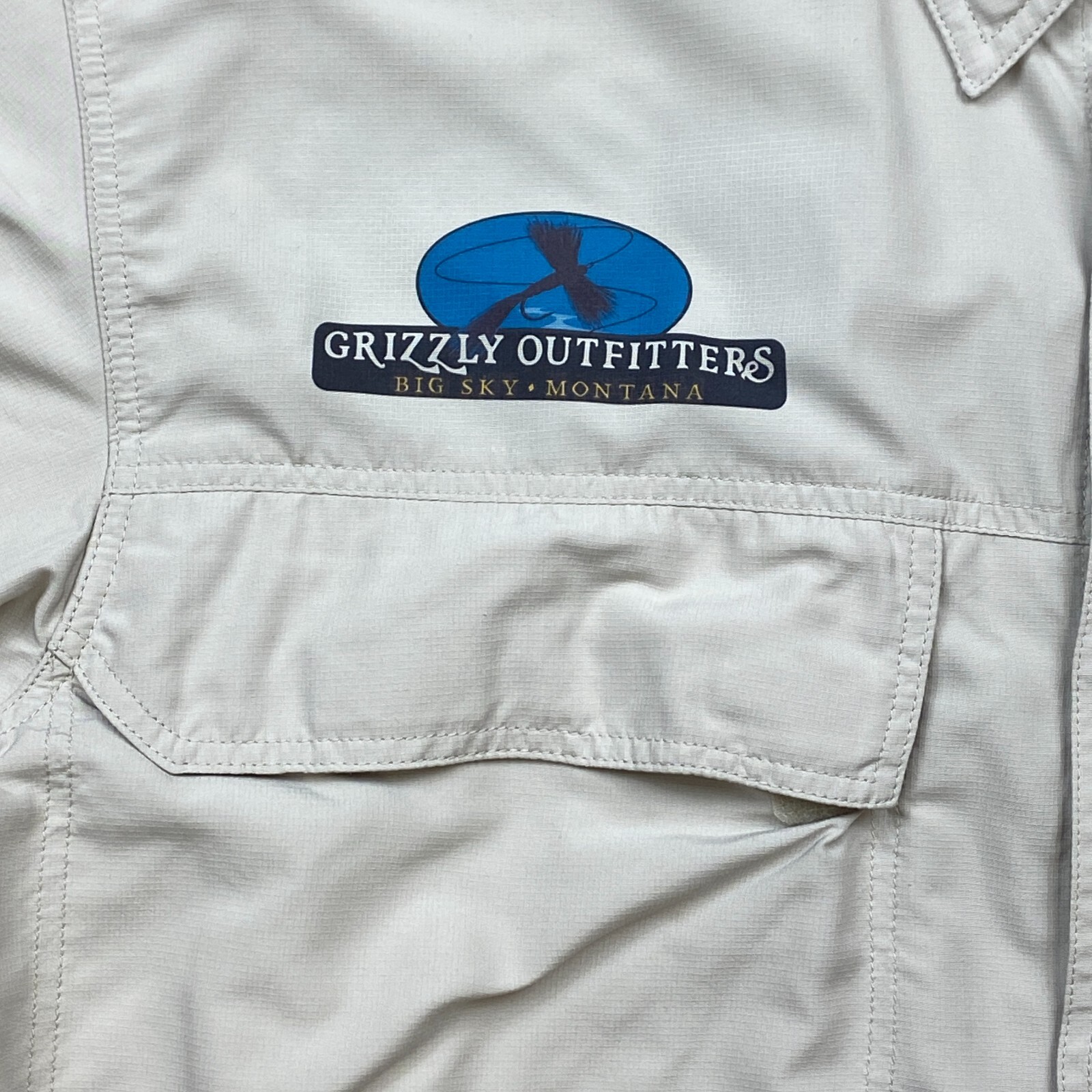 Simms Guide Series Button Up Shirt Medium Beige T… - image 3