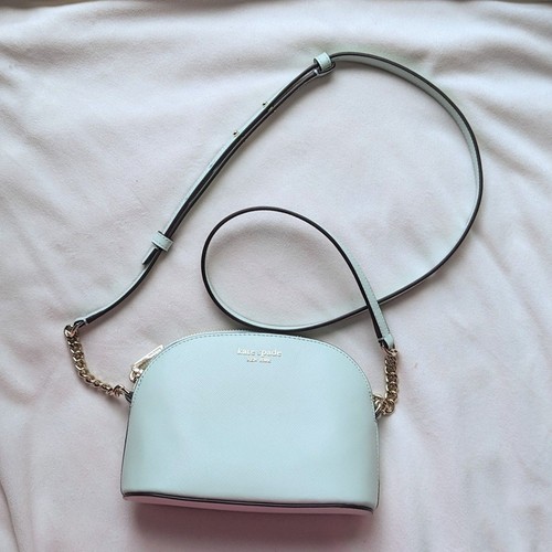 Kate Spade Spencer Small Dome Crossbody Leather Purse Light Blue Teal Used Once - Picture 2 of 14