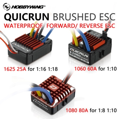 Hobbywing 1060 60A 1625 25A 1080 80A ESC 2-3S LiPo für 1:10 1:18 1:16 RC Auto