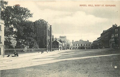 UK Angel Hill Bury Street Edmunds Valentine's Postcard 24-10589