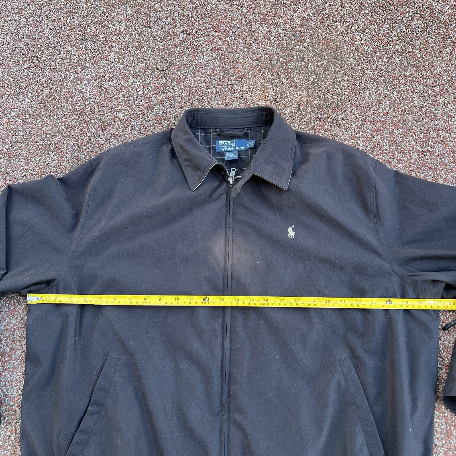 Vtg Polo Ralph Lauren Harrington Jacket Black Windbreaker Bomber XL Zip