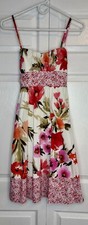 My Michelle Fit Flare Dress Womens 3 Multicolor Cotton Floral Spaghetti Straps