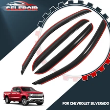 Chevy Crew Cab Window Visor In Channel Rain Guards Wind Deflectors 2007-13