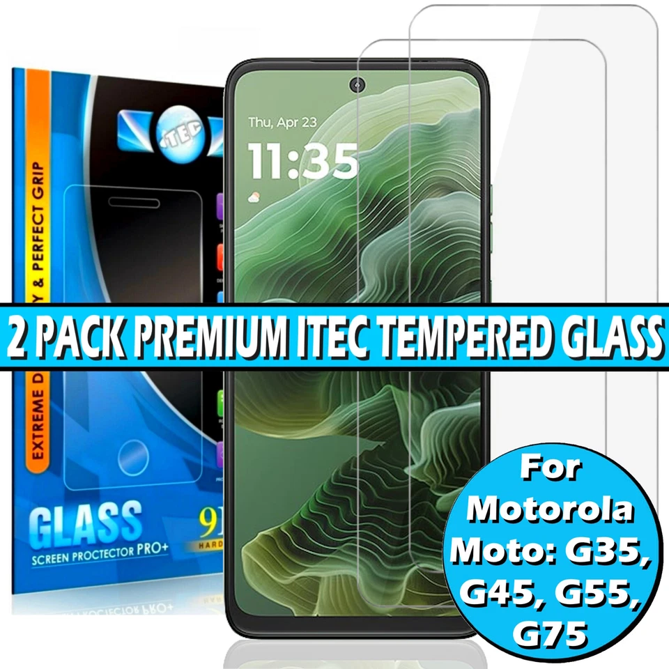 ITEC Screen Protector For Motorola Moto G35 G45 G55 G75 Clear Gorilla Tempered Glass