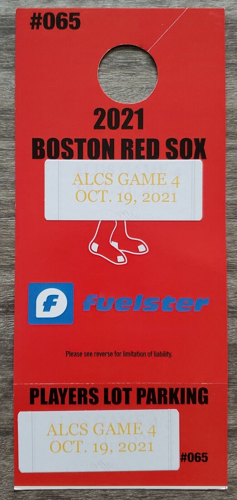 Boston Red Sox Vs Astros ALCS Game 4 Fenway Park Players Parking Ticket 10/19/21 eBay