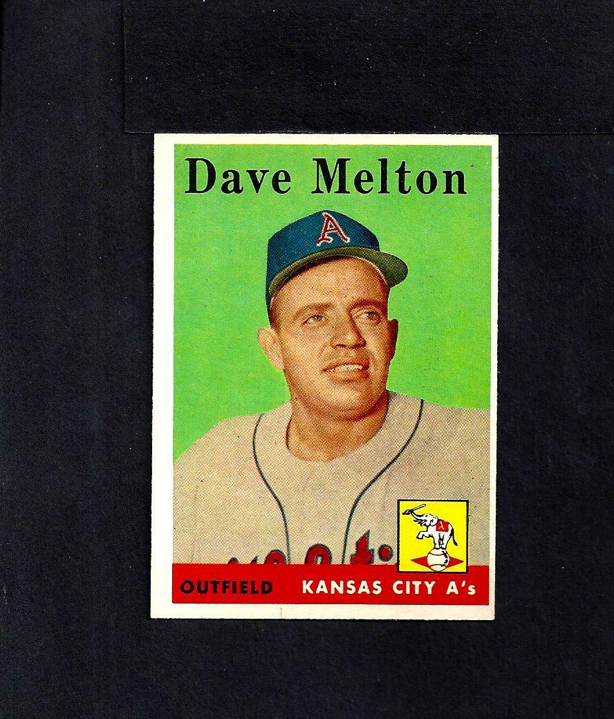 1958 TOPPS #391 DAVE MELTON-1--(RC)--KC A'S--NO CREASES--EX/MT/NR
