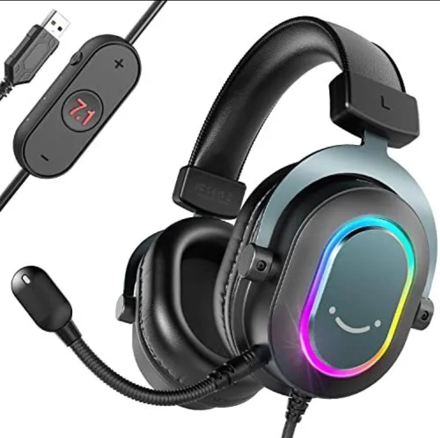 Gaming Headset for PC-Wired Headphones with Microphone-7.1 Surround Sound Com-image