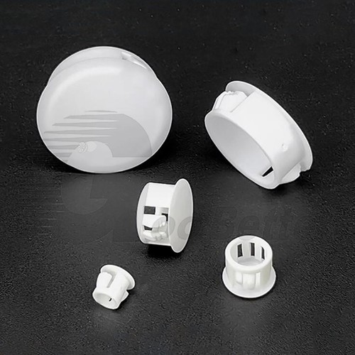 White Snap-on Hole Plugs 5mm-60mm PP Plastic Blanking End Caps Tube Pipe Inserts - Picture 6 of 40