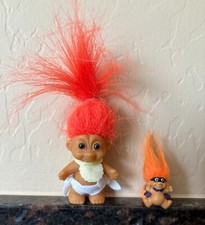 Russ Troll Doll 2.5  Baby Troll in Diaper  Bib  Masked Halloween Troll 1" Ring