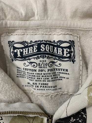THRE SQUARE LION EYES BOYS S 8/10 FULL ZIPPER HOODIE JACKET - Picture 7 of 8