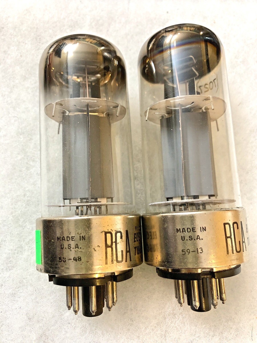 【ga-ho】RCA 70's 7025 2本 RCA 7027 metal base NOS Grey Plate Tested Excellent, DD getter