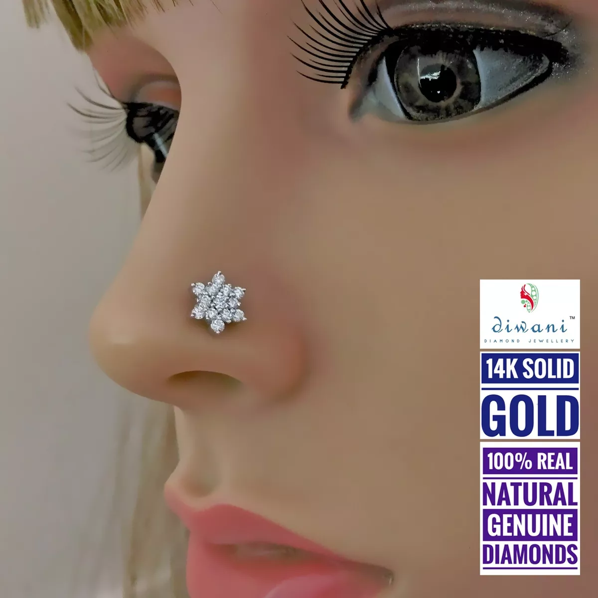 Vvs diamond shop nose ring