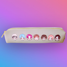 BTS Merchandise Pencil Case Storage Pouch PU Leather Pencil Pouch Zipper Bag