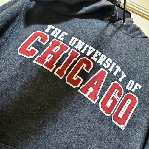 University of Chicago Hoodie Men Medium Grey Pullover Sweatshirt Fleece Chamion - Picture 7 of 14