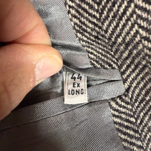 Charing Cross Mens 44 Ex Long Herringbone Wool Blazer Jacket - Picture 5 of 8