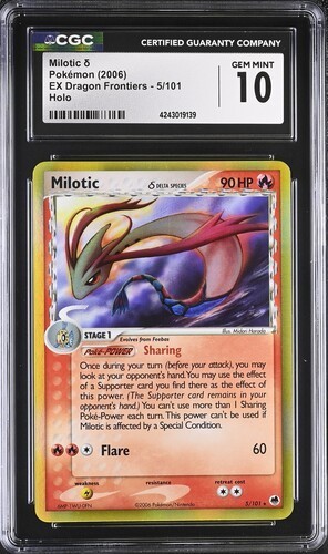 CGC 10 2006 Milotic Delta Species Holo 5/101 Ex Dragon Frontiers Pokemon Card
