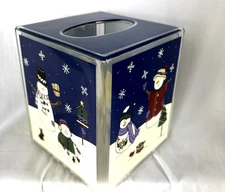 St Nicholas Square Tissue Box Cover Snowman Winter Holiday