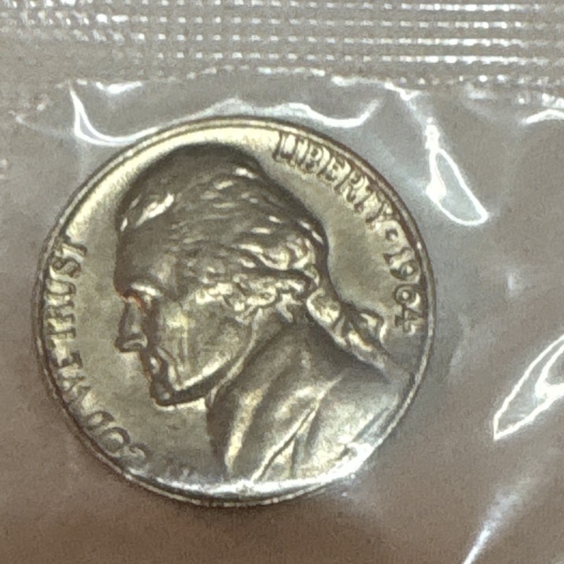 1964-P Jefferson Nickel 5C Business Strike Philadelphia KM# A198