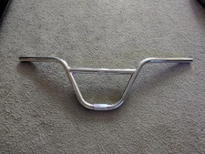 MX   FREE STYLE BMX BICYCLE HANDLEBARS OLD SCHOOL STYLE, 22.2 CHROME ,9" RISE