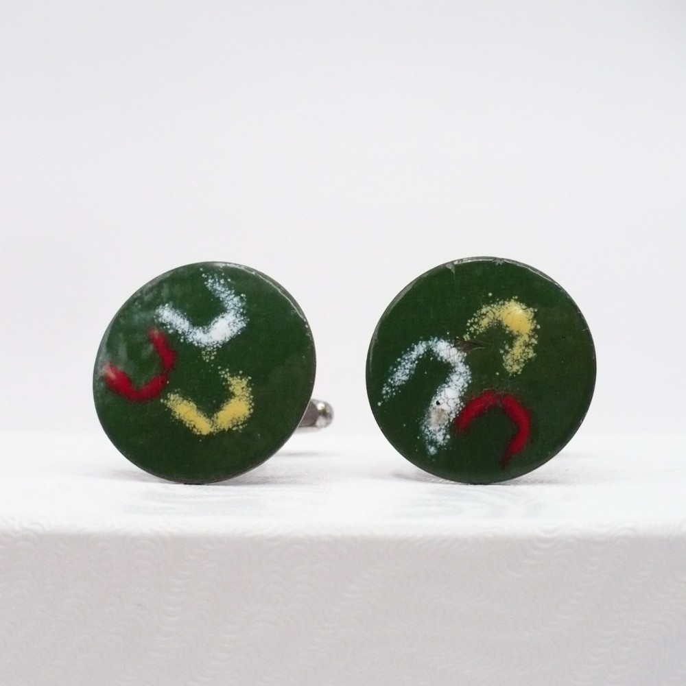 Color Code Copper Cufflinks Mid Century Vintage A… - image 2