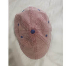 Boston Scally Company Light Red Newsboy Hat w/ Blue Star Lining M/L