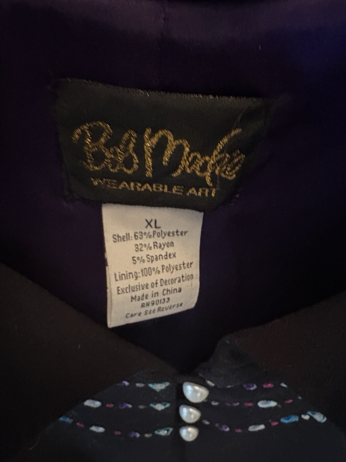 bob mackie wearable art jacket SZ XL - image 3