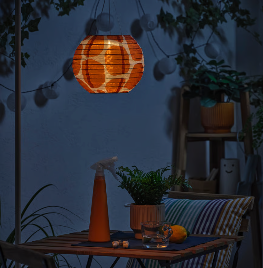 わろてん様IKEA SOLVINDEN 【新品】ライト　オレンジ青8個 IKEA SOLVINDEN Pendant Lamp, Spotted Solar-Powered Orange, 22 cm