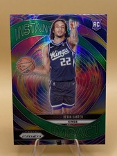 DEVIN CARTER 2024-25 Panini Instant Impact Green Prizm #23 Kings Rookie Card. rookie card picture