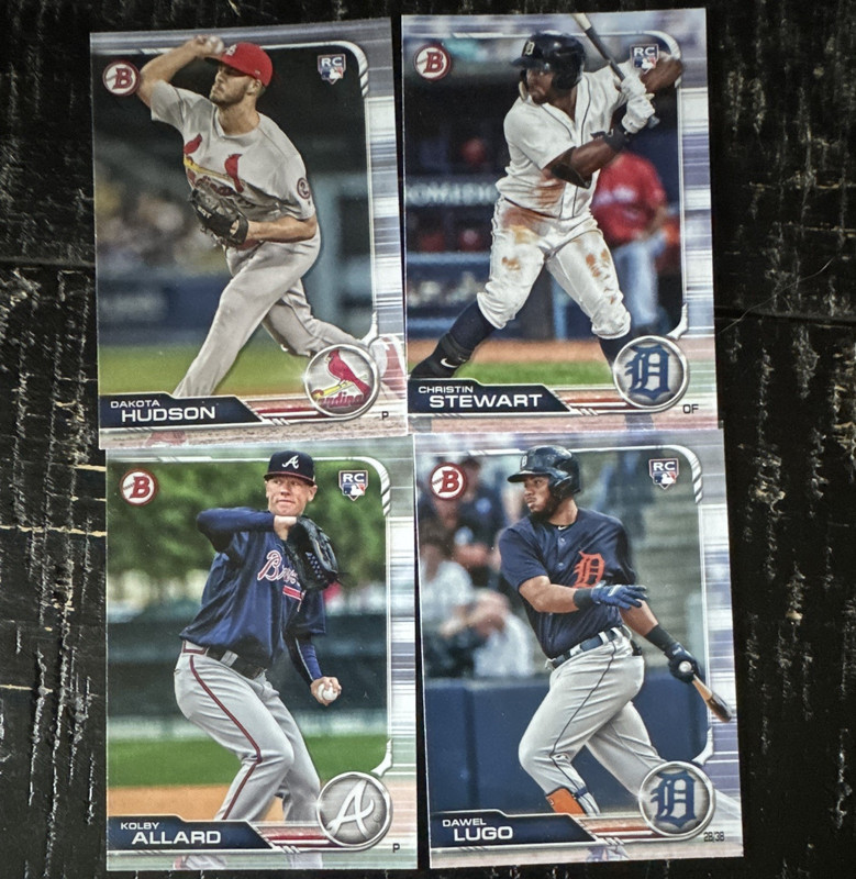 Bowman 2018 Rookie 4-Card Lot Dakota Hudson Christin Stewart Allard Lugo