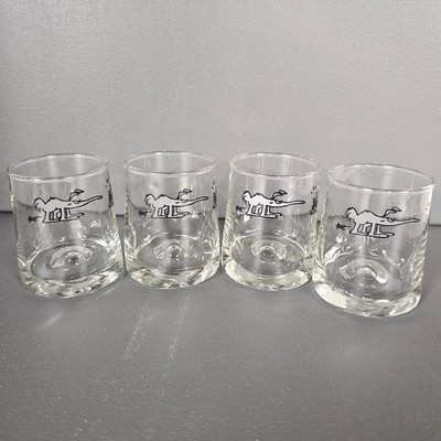 BC Comics Aardvark & Ants Set of 4 Pinched Lowball Glasses Vintage Johnny Hart
