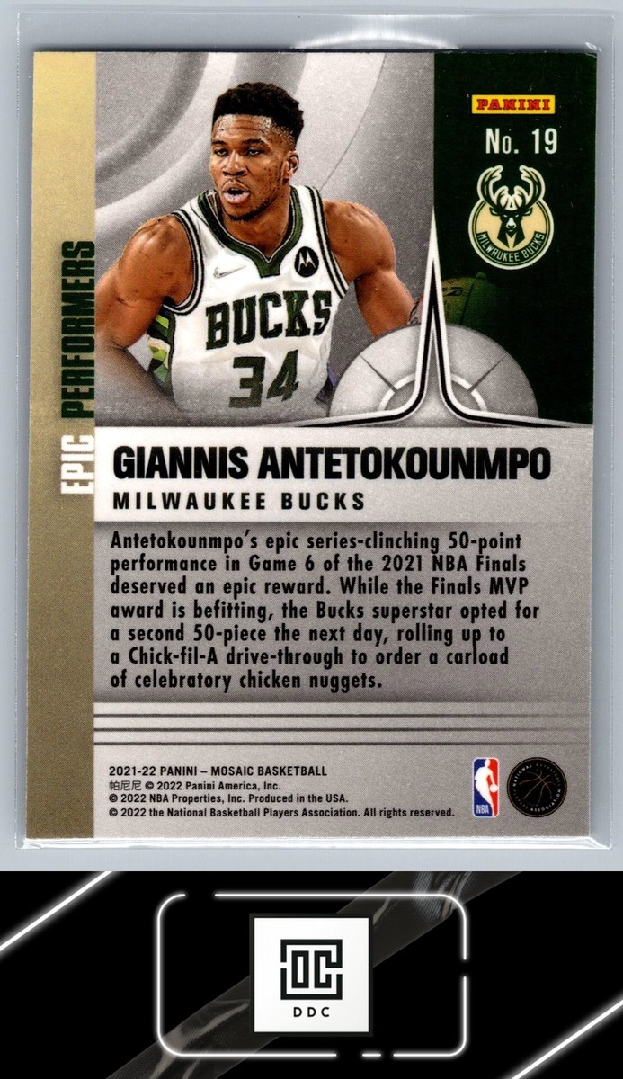 2021-22 Panini Mosaic #19 Giannis Antetokounmpo Epic Performers | eBay
