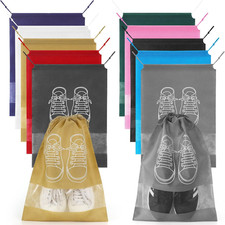 10 Pcs Portable Travel Shoe Bags, 17.3 X 12.6 Inches Waterproof Non-Woven Shoe O