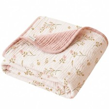 Muslin Baby Blankets for Girls Boys, 100 Cotton Crib Blanket for Infant Todd...