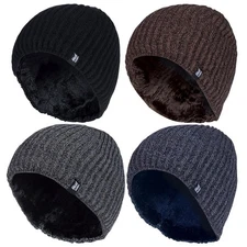 HEAT HOLDERS - Mens Cable Knitted Soft Yarn Luxurious Beanie Style Hat