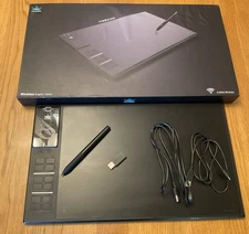 EUC Huion WH1409 14”  8192 Levels Wireless Graphic Tablet, Pen, Dongle, Cables