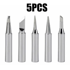 5pcs 900M-T-I/B/K/3C/2.4D Metal Soldering Iron Tips Tools Pack Silver New