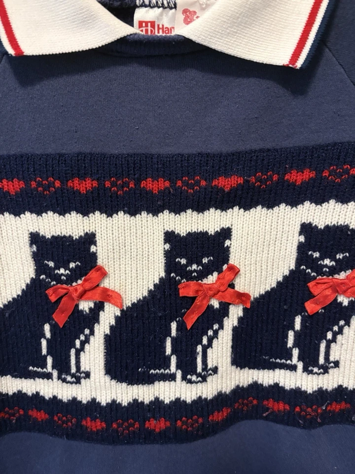 Sudadera Pullover Hanes Vintage Abuela Gato Cuello Mujer’s Talla M Mediana Foto 3 de 4