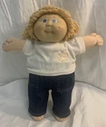 Vintage 1985 Cabbage Patch Kids Doll with Golden Yellow Hair w/CPK Clothes