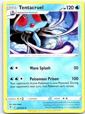 Tentacruel 027/203 Uncommon Evolving Skies Pokemon NM